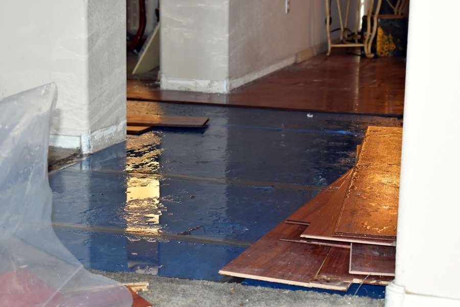Un parquet endommagé par une fuite d'eau invisible révèle l'importance d'une détection précoce des infiltrations.